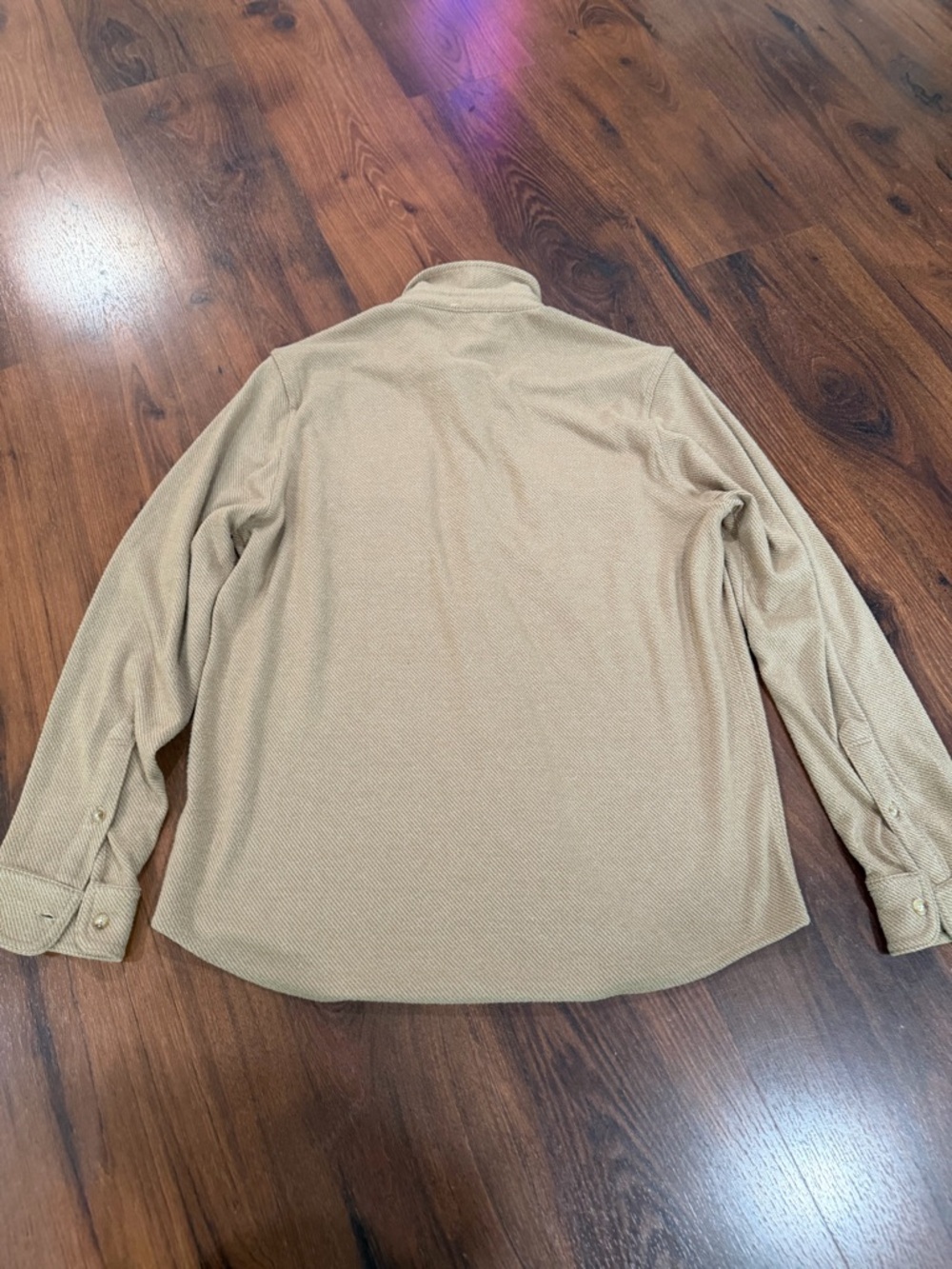 Faherty Womens Long Sleeve Button Up Shirt Sand color Sz Large - Picture 8 of 8